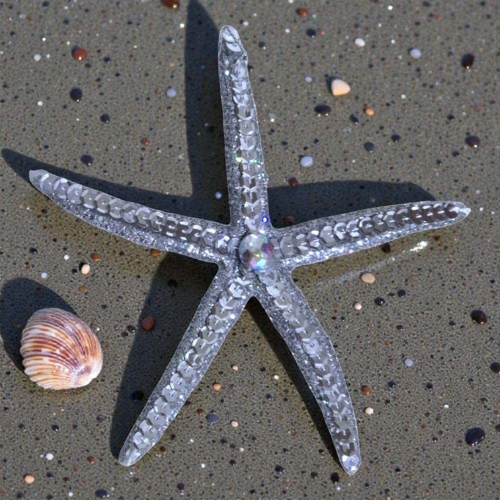 Holiday Lane Silver Starfish Christmas Ornament Costal Beach Nautical Sea Decor
